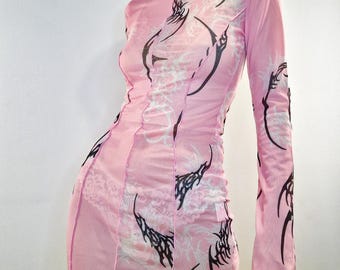 CYBERpink Mesh Long Sleeve Dress