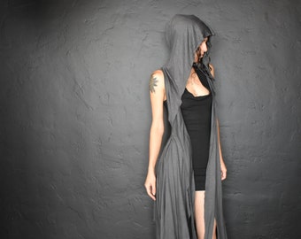 Túnica Jedi con capucha en gris acero