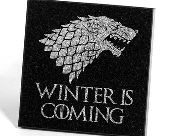 Game of Thrones inspired Flexible Rubber Coaster House Stark 3D Printed Coaster