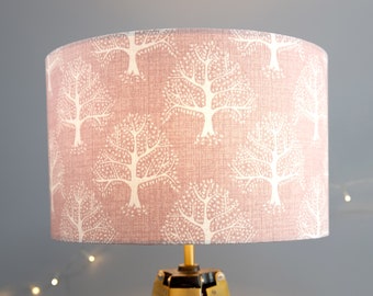 Pink Lampshade Trees Natural Blush Rose 20cm 25cm 30cm 40cm Drum Lamp shade Lamp Shade, Handmade Home Decor Ceiling Lamp Table Tree of life