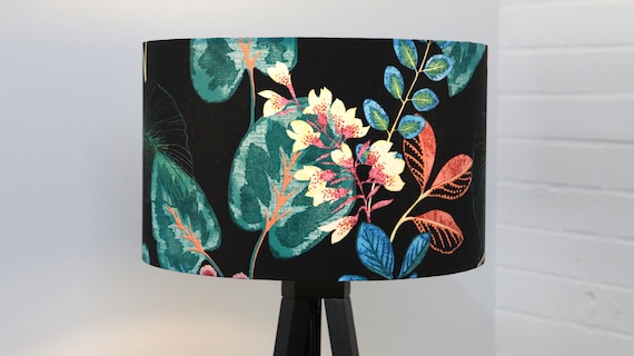 Black Lampshade Tropical 20cm 25cm 30cm 40cm Drum Lamp Shade Lamp