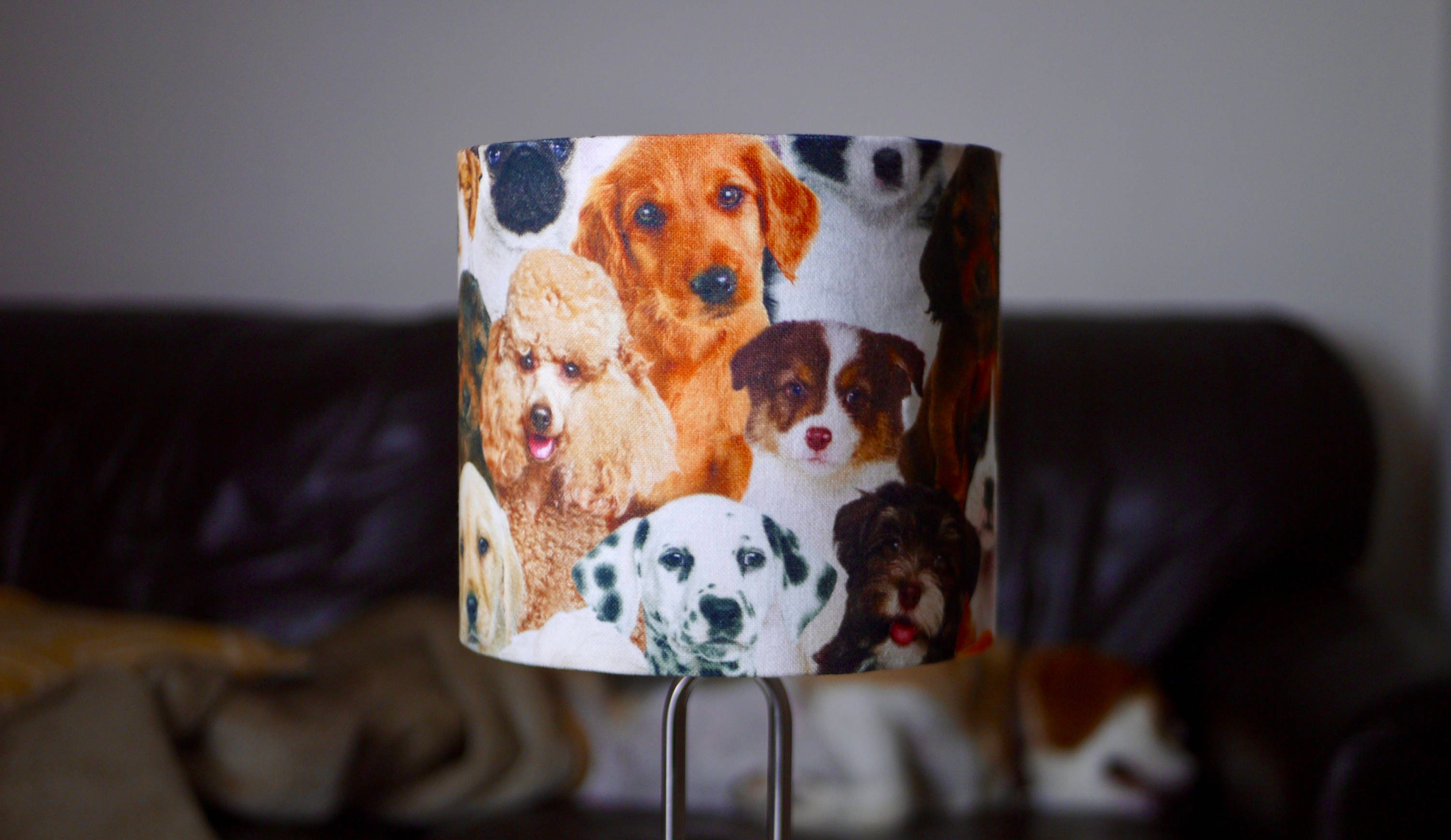 Dog Lampshade 25cm 30cm 40cm Dog pattern Pooch Drum Etsy