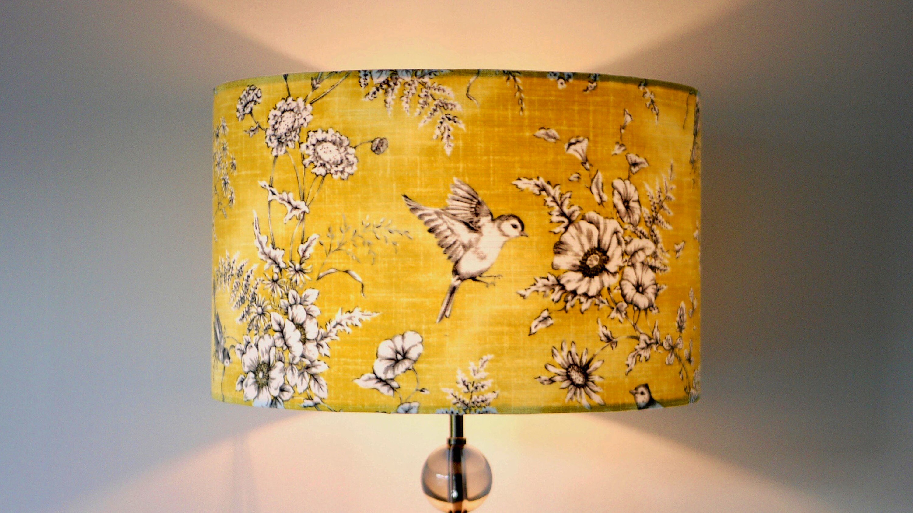 Yellow Bird Lampshade 20cm 25cm 30cm, Large Yellow Table Lamp Shade