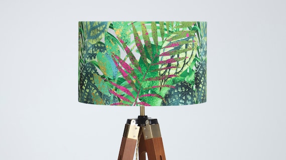 Tropical Leaves Lamp Shade 30cm 40cm 50cm Botanical Green Hong Kong Tropical Leaves Lamp Shade 30cm 40cm, Lamp Shades R Us