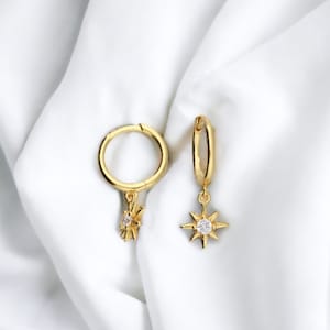 Star Huggie Hoop Earrings