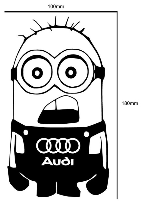 Minion AUDI Autocollant Voiture Vinyle