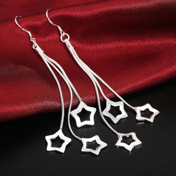 Boucles d'oreilles argent  925 étoiles