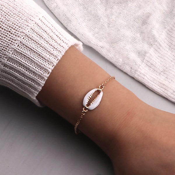 Bracelet coquillage cauri femme stacking