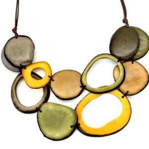 gift for her, Adjustable Necklace, statement necklace, Agua necklace, Handmade, tagua necklace, tagua nut, tagua jewelry, Eco-friendly