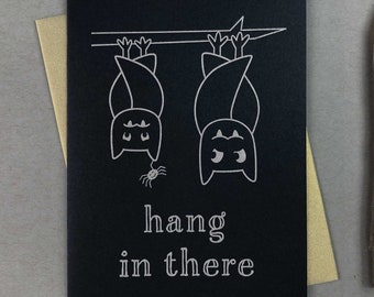 Letterpress Bat Card | Metallic Ink Encouragement Card