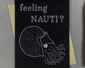 Funny Nautilus Card | Metallic Anniversary Letterpress Print