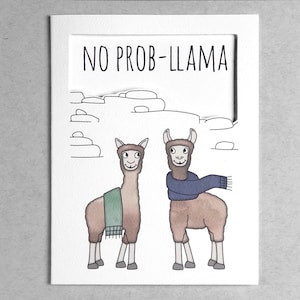 Lustige Lama Karte | freund karte alpaka karte no problem lama no prollama