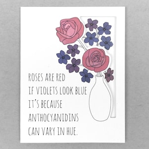 Tarjeta de amor nerd/tarjeta de aniversario divertida tarjeta de ciencia tarjeta de poema de amor para novio tarjeta de botánica para novia