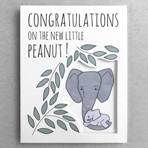 Carte de félicitations pour bébé | carte des futurs parents carte de grossesse carte de douche de bébé bébé éléphant nouvelle maman bébé fille bébé garçon