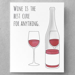 Carta di incoraggiamento del vino / rallegrare la carta del vino carta dell'amico carta della sorella carta della simpatia del migliore amico