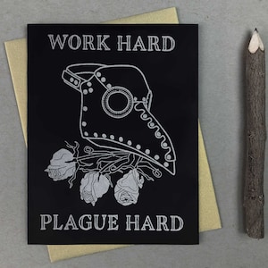 Gothic Pest Karte | Letterpress Karte Pestmaske