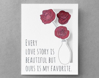 Romantic love card | romantic card for boyfriend card for girlfriend husband card for wife girlfriend card rose card