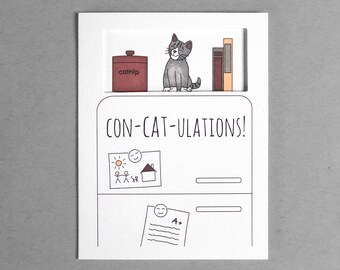 Cat congratulations card | funny congratulations for friend card from dad card for him card for her