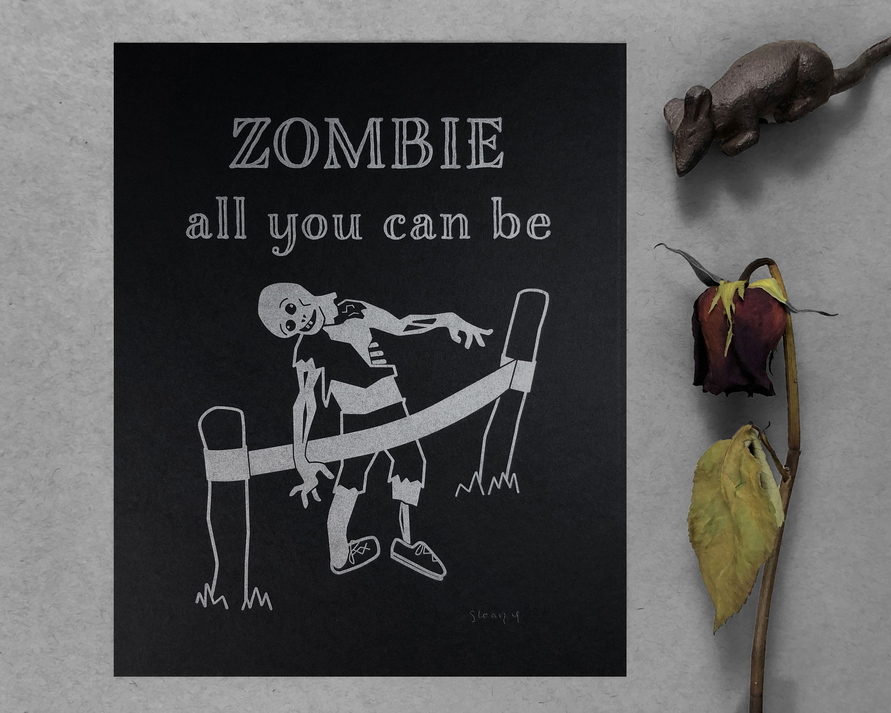 Zombie Motivational Poster / Letterpress Print Goth Decor Zombie Art - Etsy  Australia
