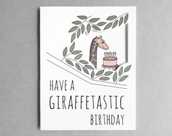 Funny birthday card | giraffe card dad birthday pun card boyfriend birthday girlfriend birthday card for friend