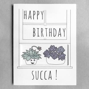 Carte d'anniversaire succulente | carte d'anniversaire plante drôle cactus carte pour petite amie carte pour maman mignon carte d'anniversaire amoureux des plantes echeveria
