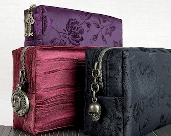 Satin Tarot pouch with zipper | rose Tarot bag Tarot deck bag Tarot case Tarot accessory protective pouch Tarot deck holder
