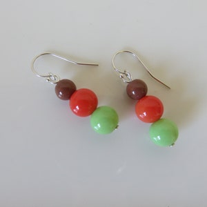 Boho Beaded Earrings: Sterling Silver, Colorful Glass Beads