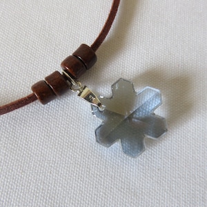 Crystal Necklace -- Pendant Necklace -- Faceted Crystal Snowflake -- Swarovski Elements -- Soft Cord Necklace