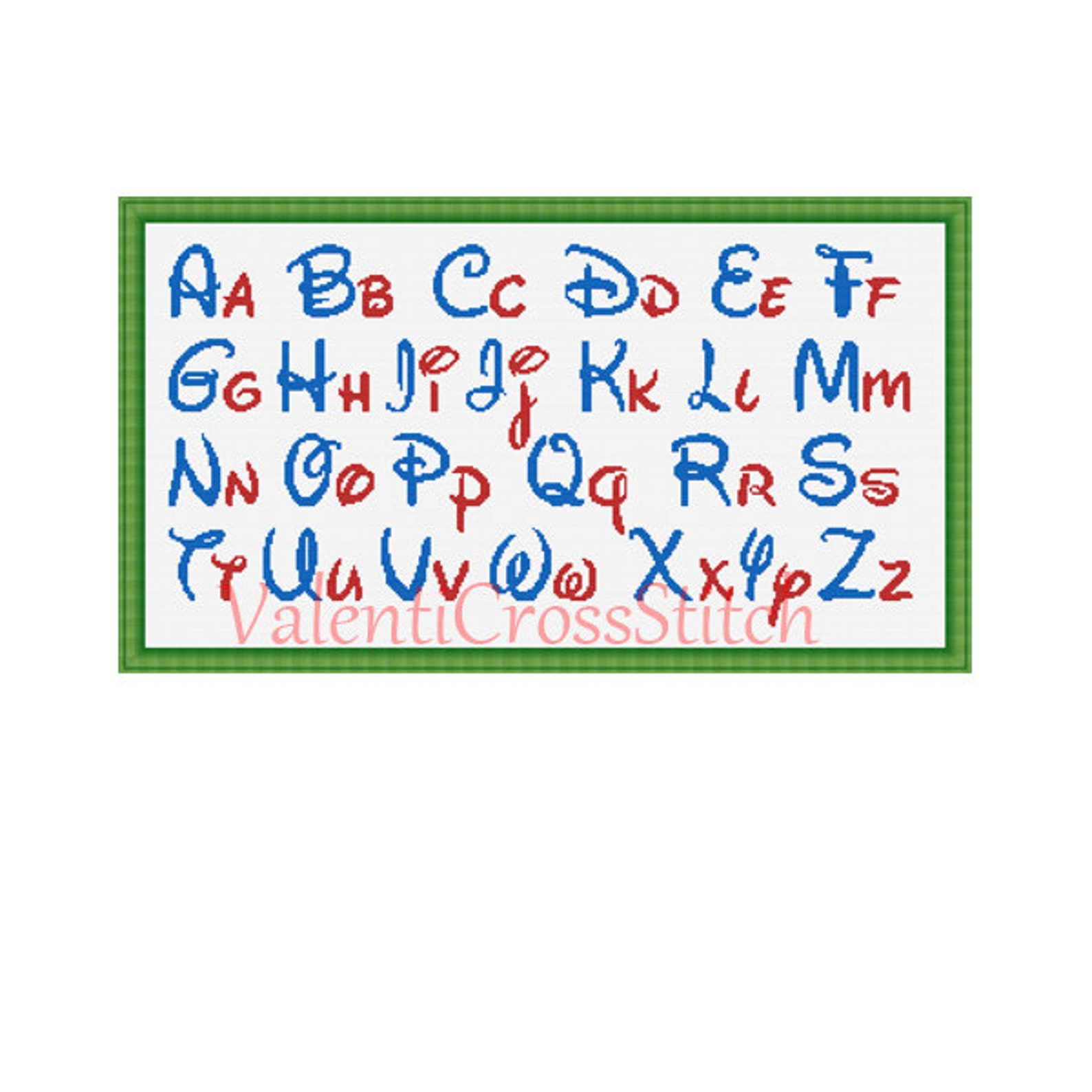Disney Alphabet cross stitch pattern Counted Cross Stitch Etsy