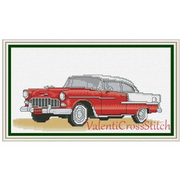 Chevrolet Cross Stitch Pattern Car Chevrolet 1955 Chevy | Etsy