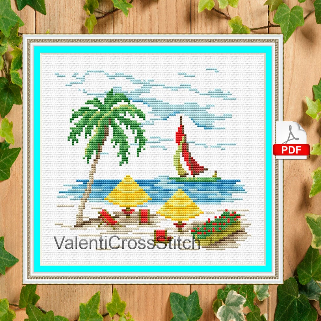 Summer Cross Stitch Pattern Modern cross stitch embroidery | Etsy