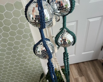 Handmade Macrame Disco Ball Plant Hanger