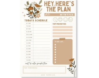 Floral Weekly To Do Notepad