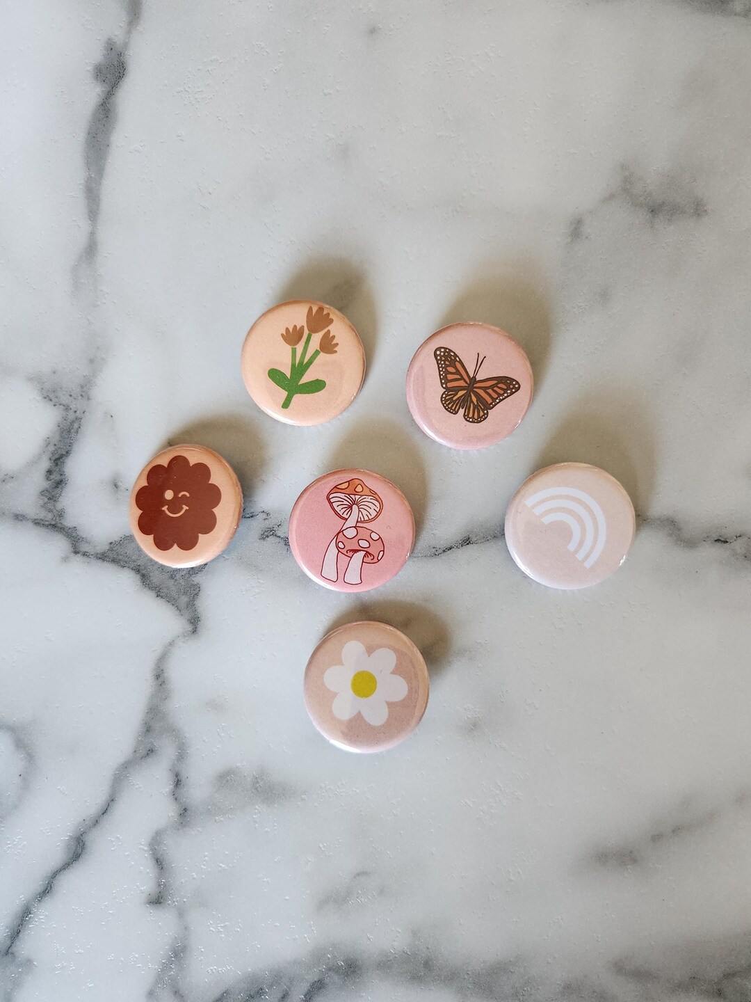Pink Convertable Pin Pink Graphic Pin Mix | Smiley Face Pin | Flower Pins | Rainbow Pin ...