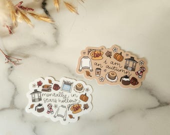 Stars Hollow inspired Vinyl Stickers, Gilmore Girls inspired stickers, I am an autumn, mentally in stars hollow