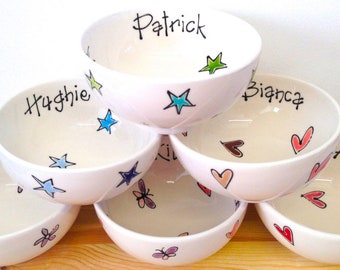 Personalised Bowl, Pretty bowl, Gifts for Her, Gifts for Him, Popcorn Bowl, Personalised Gift, Pudding Bowl, Ice Cream Bowl, Designer