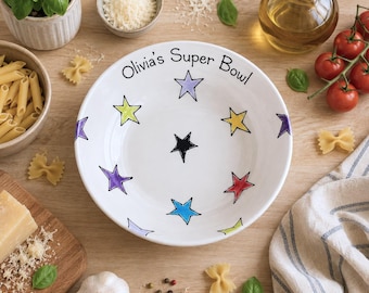 Pasta Bowl, Pasta Lover Gift, Buddha Bowl, Glazed Ceramic Bowls, Pretty Personalised bowl, Gifts for Her, Gifts for Him, Personalised Gift