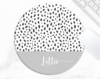 Grey Custom Mouse Mat, Confetti Print Mouse Mat, Computer Mousemat Pad, Girlie Non Slip, Mousemat UK, Personalised Mousepad, Gift for Office