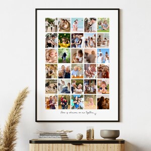 Personalised Multi Photo Frame, Custom Collage Wall Art, Custom Family Wall Picture Frame, Large 30 Photo Collage, Custom Picture Frame Gift