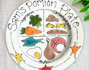 Bariatric Portion Plate, Diet Plate, Portion Control Plate, Gastric Band Surgery, Personalised Plate, Divided Bariatric Food Safe Diet Plate