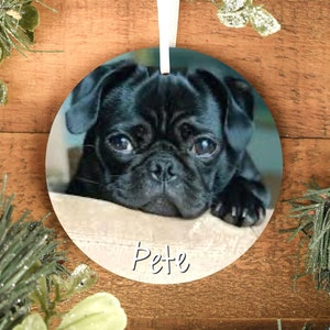 Personalised Dog Christmas Bauble, Personalised Christmas Ornament, Dog Christmas Tree Decoration, Pet Photo Bauble,Pet Puppy Dog lover Gift
