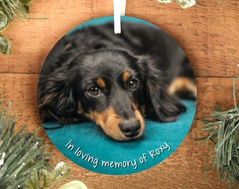 Personalised Dog Memorial Christmas Ornament, Personalised Dog Christmas Bauble, Dog Christmas Tree Decoration, Pet Photo Bauble Memorial