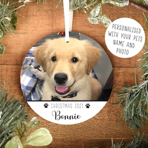 Personalised Christmas Ornament, Dog Christmas Tree Decoration, Personalised Dog Christmas Bauble, Pet Photo Bauble, Pet Dog Lover Gift