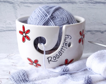 Ceramic Yarn Bowl, Mothers Day Gift, Gift for Mum, Gift for Nan, Yarn Bowl, Knitting Bowl, Ceramic Yarn Bowl, Pottery Yarn Bowl, Yarn Holder