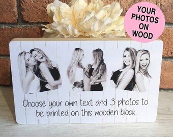 Personalised Bridesmaid Gift, Handmade Photo Plaque, Personalised Picture on Wood, Photo Block Gift, Gift for Her, Gift for Him, Photo Wood