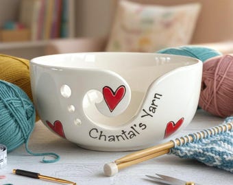 Yarn Bowl, Christmas Gift, Knitting Bowl, Ceramic Yarn Bowl, Pottery Yarn Holder, Knitter Gift, Crochet Bowl, Gift for Mum, Gift for Grandma