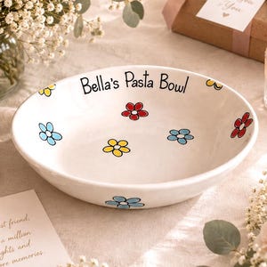 Personalised Pasta Bowl, Buddha Bowl, Glazed Ceramic Bowls, Pretty bowl, Gifts for Her, Gifts for Him, Whimsical Bowl, Personalised Gift