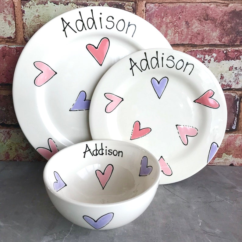 Personalised Dinner Set Ceramic Plates & Bowl Set Dinner Etsy