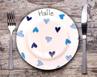 Personalised Name Plate, Breakfast Snack Plate, Ceramic Plate, Custom Pottery Plate, Name Initial Plate, Funny Cute Gift, Kids Adults Plate