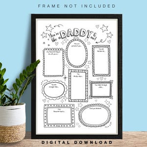 May include: Black framed print with the text "You're like a DADDY to me!" and various fill-in-the-blank frames. The print includes stars and hearts. The words "FRAME NOT INCLUDED" and "DIGITAL DOWNLOAD" are also visible.